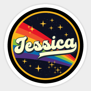 Jessica // Rainbow In Space Vintage Style Sticker